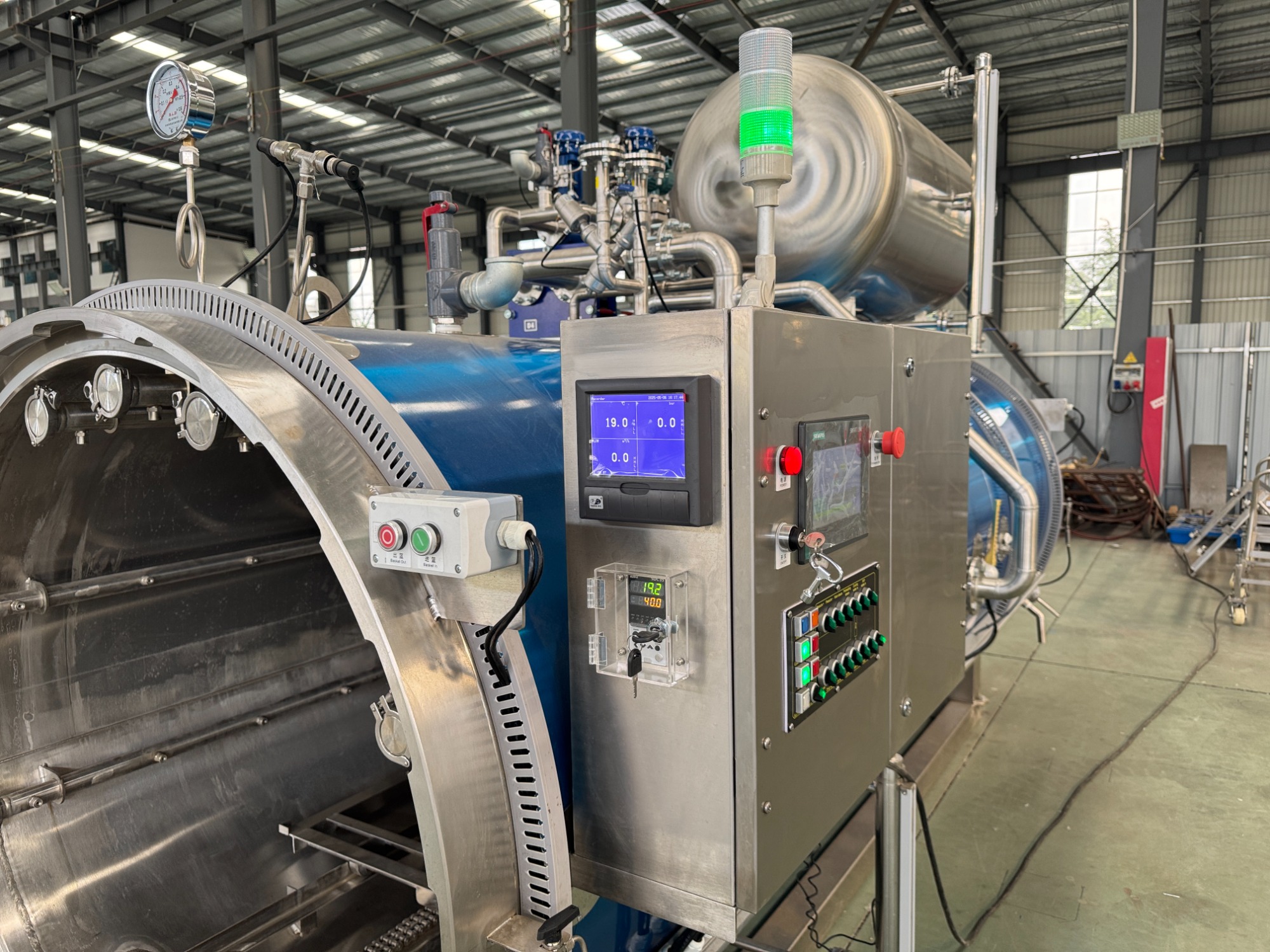 PID CONTROL HOT WATER SPARY TYPE RETORT STERILIZER COMPLY WITH USFDA NORMS RELEASED